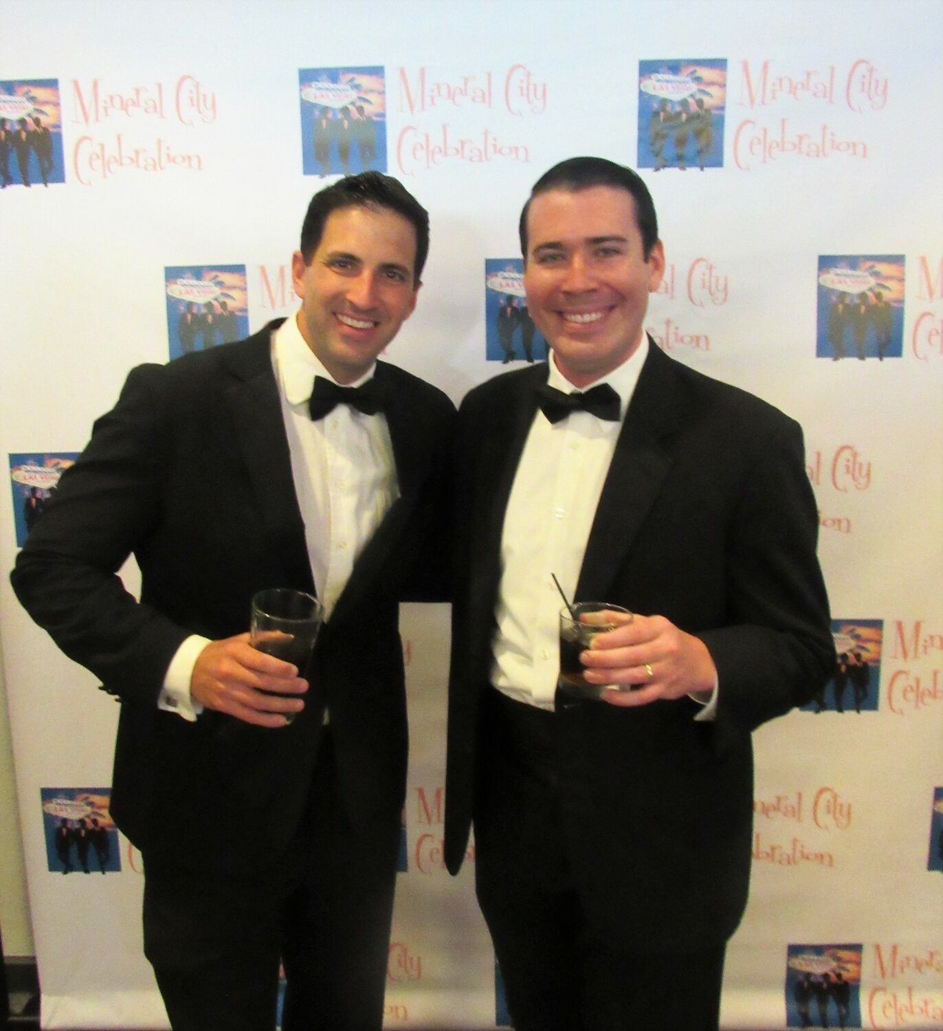 Doug Crescimanno and Bryan Logue portrayed Dean Martin and Frank Sinatra at the Rat Pack-themed gala.